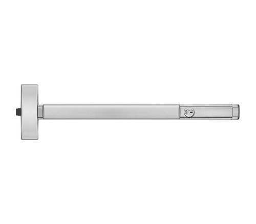PHI 2202 628 36 Grade 1 Surface Vertical Rod Exit Device Wide Stile Pushpad 36 Device Dummy Trim Hex Key Dogging Satin Aluminum Clear Anodized Finish Field Reversible 2202 628 36