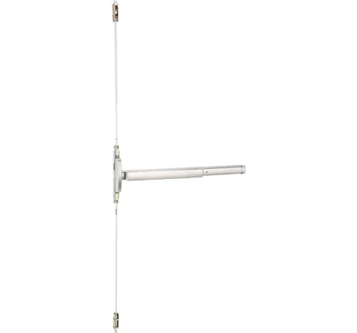 PHI 2808CD 630 36 Grade 1 Concealed Vertical Rod Exit Device Wide Stile Pushpad 36 Device Classroom Function Cylinder Dogging Satin Stainless Steel Finish Field Reversible