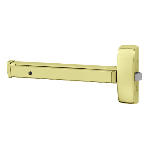 Sargent 19-8873E 3 Grade 1 Rim Exit Bar Wide Stile Pushpad 32 Device Device to Accept Electrified Trim Function Hex Key Dogging Less Lexan Push Pad Touchbar Bright Brass Finish Field Reversible