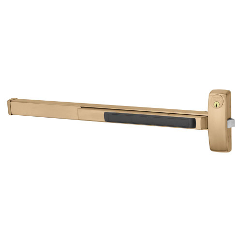 Sargent 1256-8816G RHR 10 Grade 1 Rim Exit Device Wide Stile Pushpad 48 Fire-Rated Device Classroom Security Function Electric Latch Retraction Less Dogging Satin Bronze Clear Coated Finish Right Hand Reverse