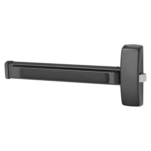 Sargent 56-8810E BSP Grade 1 Rim Exit Bar Wide Stile Pushpad 32 Device Exit Only Electric Latch Retraction Less Dogging Black Suede Powder Coat Finish Field Reversible
