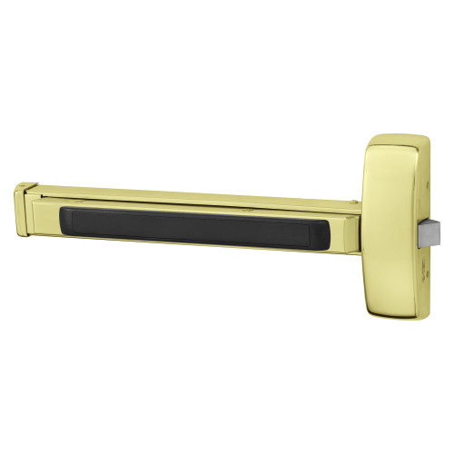 Sargent 5556-8843E 3 Grade 1 Rim Exit Bar Wide Stile Pushpad 32 Device Classroom Function Electric Latch Retraction Request to Exit Switch Less Dogging Bright Brass Finish Field Reversible