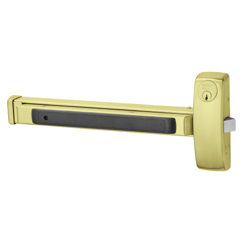 Sargent 43-8816E LHR 4 Grade 1 Rim Exit Bar Wide Stile Pushpad 32 Device Classroom Security Function Flush End Cap Hex Key Dogging Satin Brass Finish Left Hand Reverse