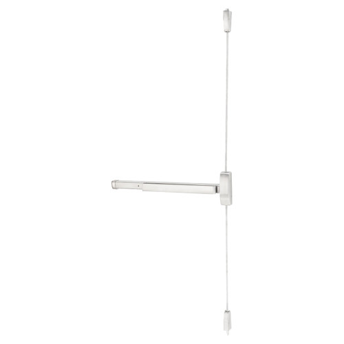PHI MLRTS2203 630 36 Grade 1 Surface Vertical Rod Exit Device Wide Stile Pushpad 36 Device Storeroom Function Less Dogging Motorized Latch Retraction Touchbar Monitor Satin Stainless Steel Finish Field Reversible MLRTS2203 630 36