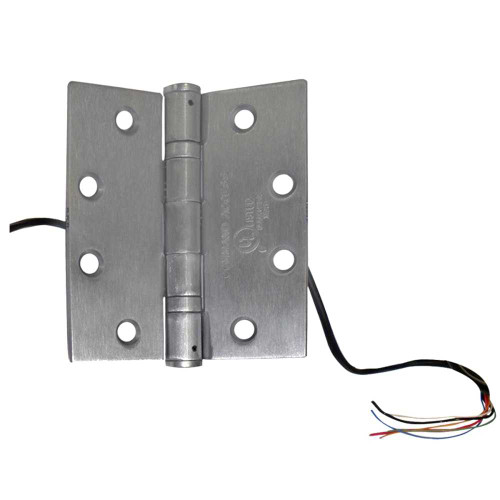 RCI 95216 Electrified Hinge 2 + 4-Wire 4-1/2 by 4 5 Knuckle 48 Lead Satin Chrome Finish 95216