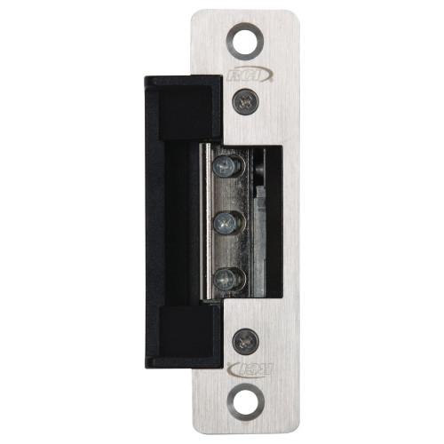 RCI 7104-01 32D Electric Strike 4-7/8 Round Corner Faceplate For 3/4 Projection Latches 11-16 VAC Fail Secure Satin Stainless Steel 