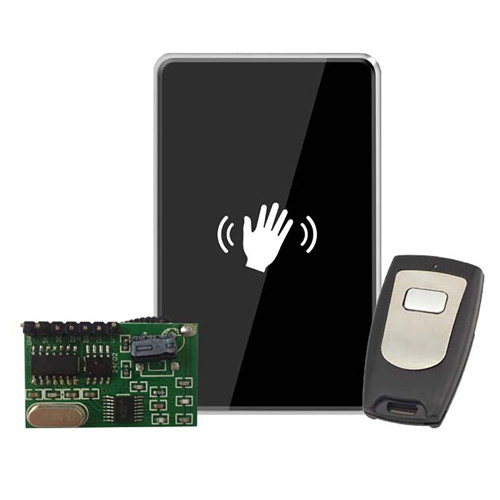 RCI 910TC-WRM-WRB 910TC Series 12/24 VDC Touchless Actuator Kits Waving Hand Icon Includes Remote Receive Module and Remote Transmitter Black Finish