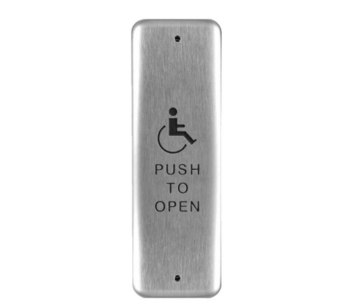 RCI 941P-MO 32D Mullion Push Plate Push to Open Momentary Satin Stainless Steel 941P-MO 32D