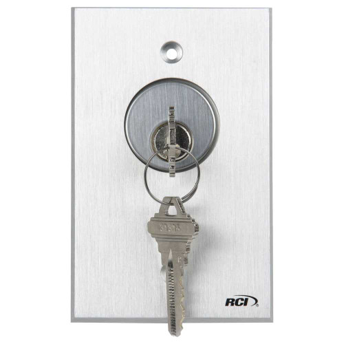 RCI 960-MO 28 Tamper Resistant Keyswitch Momentary Brushed Aluminum 960-MO 28