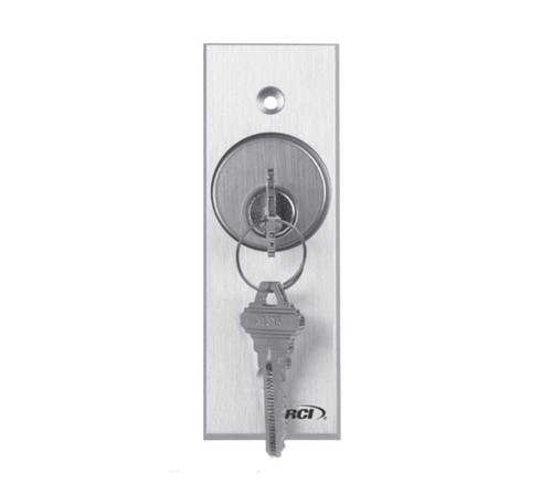 RCI 960N-MO 28 Narrow Tamper Resistant Keyswitch Momentary Brushed Aluminum 960N-MO 28