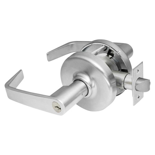 Corbin Russwin CL3857 NZD 626 Grade 2 Storeroom or Closet Cylindrical Lock Newport Lever Conventional Cylinder Satin Chrome Finish Non-handed CL3857 NZD 626