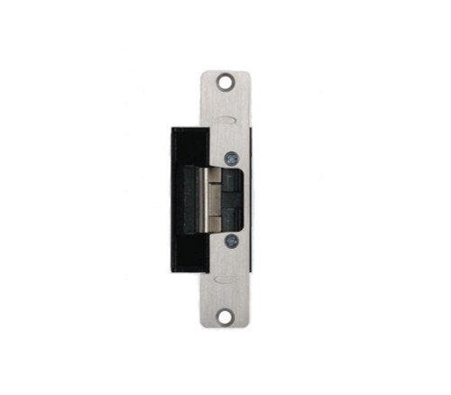 RCI S6504LMKM 32D Electric Strike 4-7/8 Round Corner Faceplate For 5/8 Projection Latches 12-24 VAC 12/24 VDC Fail Safe/Fail Secure Latch and Keeper Monitor Satin Stainless Steel 