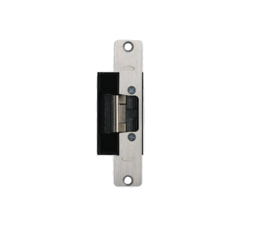 RCI S6505LMKM 32D Electric Strike 5-7/8 Round Corner Faceplate For 5/8 Projection Latches 12-24 VAC 12/24 VDC Fail Safe/Fail Secure Latch and Keeper Monitor Satin Stainless Steel S6505LMKM 32D