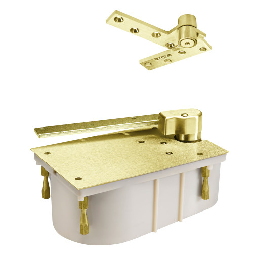 Rixson 27105N LH 605 Heavy Duty Closers 105 Degree No Hold Open Offset Hung Floor Left Hand Bright Brass