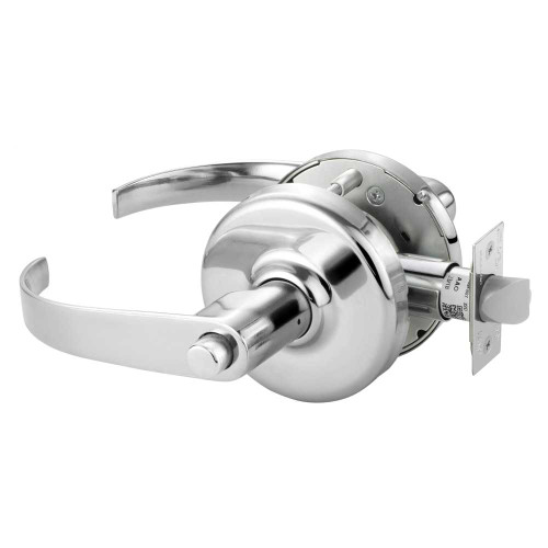 Corbin Russwin CL3820 PZD 625 Grade 2 Privacy Bedroom or Bathroom Cylindrical Lock Princeton Lever Bright Chrome Finish Non-handed CL3820 PZD 625