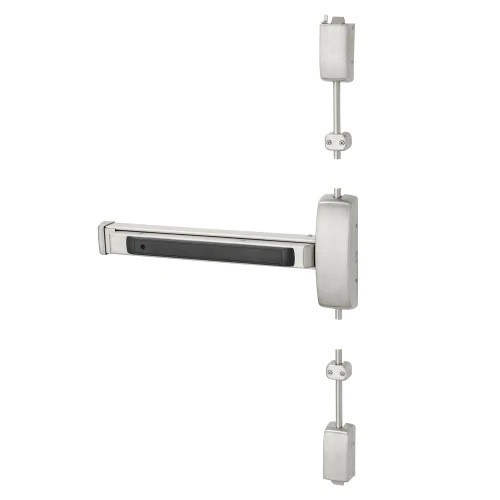 Sargent 43-8773E LHR 32D Grade 1 Surface Vertical Rod Exit Device Wide Stile Pushpad 32 Device 120 Door Height Device to Accept Electrified Trim Function Flush End Cap Hex Key Dogging Satin Stainless Steel Finish Left Hand Reverse 43-8773E LHR 32D