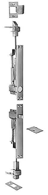 Rockwood 2845 US26D Combination Flush Bolt Set for Metal Doors 1 by 6-3/4 Satin Chrome Finish 2845 US26D