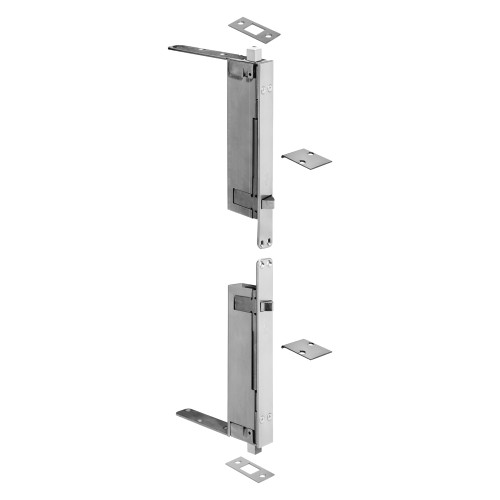 Rockwood 2942 US26D Automatic Flush Bolt Set for Wood Doors 1 by 8-1/2 Satin Chrome Finish 2942 US26D