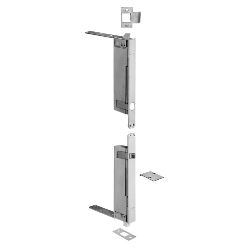 Rockwood 2945 US32D Combination Flush Bolt Set for Wood Doors 1 by 8-1/2 Satin Stainless Steel Finish 2945 US32D
