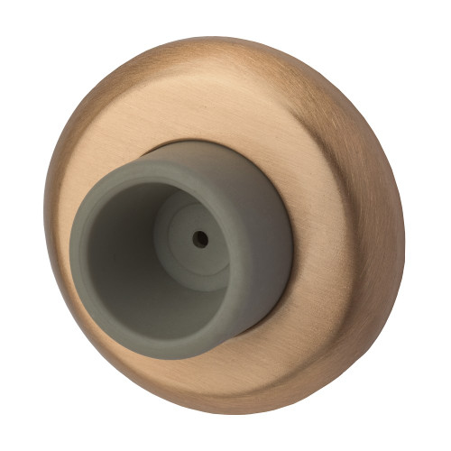 Rockwood 409 US10 Concave Wrought Wall Stop 1 Projection 2-1/2 Diameter Plastic Toggle Fastener Satin Bronze Clear Coated Finish