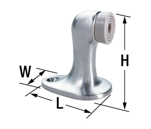 Rockwood 483 US26D Door Stop 2-3/4 Projection 1-5/8 by 2-5/8 Base Plastic and Lead Anchor Fasteners Satin Chrome Finish