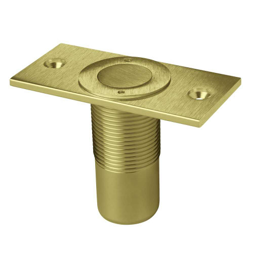 Rockwood 570 US4 Dust Proof Bottom Strike 1-3/8 by 2-7/8 Face Plate 7/8 Diameter by 2 Barrel Depth Plastic and Lead Anchor Fasteners Satin Brass Finish 570 US4