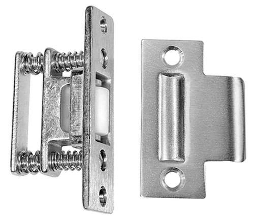 Rockwood 592 US26 Roller Latch 1 by 3-3/8 Latch Face 1-1/8 by 2-3/4 Strike Solid Nylon Roller Bright Chrome Finish 592 US26