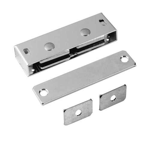 Rockwood 900 ALM Heavy Duty Magnetic Catch 9/16 by 3-1/8 by 1 Body Size Strikes included are 1 5/8 by 3-1/8 and 2 5/8 by 1-1/8 Satin Aluminum Clear Anodized Finish 900 ALM