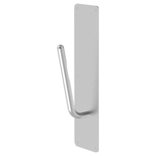 Rockwood AP1007 US32DMS Arm Pull with Plate 4 by 16 Round Corner Plate 4 Projection 3/4 Diameter Satin Stainless Steel Microshield Finish AP1007 US32DMS