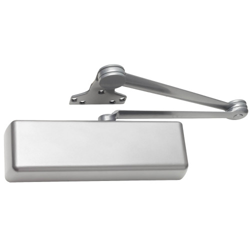 LCN 4040XP-EDA 689 Grade 1 Surface Door Closer Extra Duty Arm Push Side Mounting 180 Degree Swing Adjustable Size 1-6 Plastic Cover Aluminum Painted Finish Non-Handed