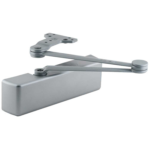 LCN 4040XP-CUSH 689 SRI Grade 1 Surface Door Closer Cush Arm Push Side Mounting 110 Degree Swing Adjustable Size 1-6 Plastic Cover Special Rust Inhibitor Aluminum Painted Finish Non-Handed 4040XP-CUSH 689 SRI