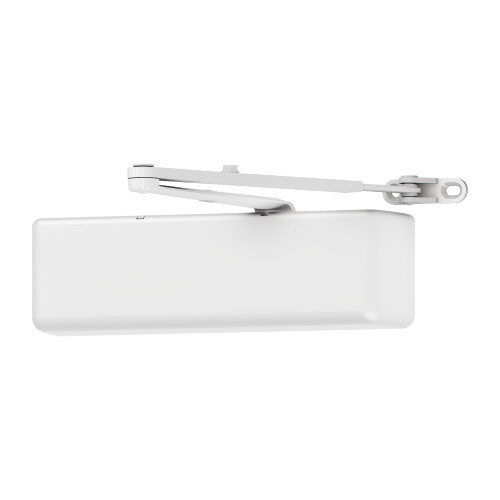 LCN 4040XP-REG LH RAL9003 Grade 1 Surface Door Closer Regular Arm Push or Pull Side Mounting 120 Degree Swing Adjustable Size 1-6 Metal Cover Custom Powder Coated White Finish Left-Handed 4040XP-REG LH RAL9003