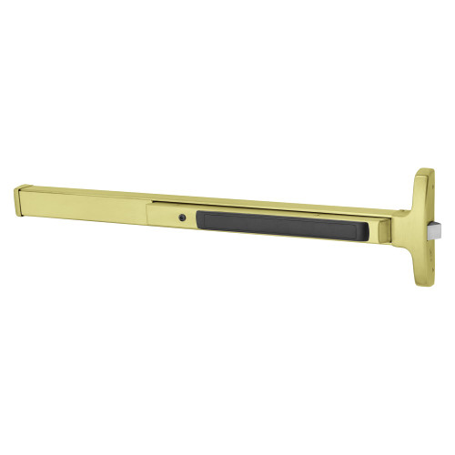 Sargent 56-8510F 4 Grade 1 Rim Exit Device Narrow Stile Pushpad 36 Device Exit Only Electric Latch Retraction Less Dogging Satin Brass Finish Field Reversible