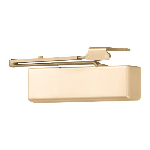 LCN 4040XP-Rw/PA RH 632 Grade 1 Surface Door Closer Regular Arm PA Shoe Push or Pull Side Mounting 120 Degree Swing Adjustable Size 1-6 Metal Cover Bright Brass Finish Right-Handed