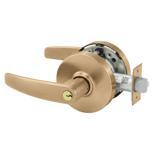 Sargent 28-10G04 LB 10 Grade 1 Storeroom or Closet Cylindrical Lock B Lever Conventional Cylinder Satin Bronze Clear Coated Finish Not Handed