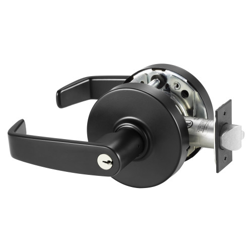 Sargent 28-10G05 LL BSP Grade 1 Entrance or Office Cylindrical Lock L Lever Conventional Cylinder Black Suede Powder Coat Finish Not Handed