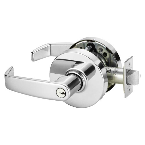 Sargent 28-10G24 LL 26 Grade 1 Entrance or Office Cylindrical Lock L Lever Conventional Cylinder Bright Chrome Finish Not Handed 28-10G24 LL 26