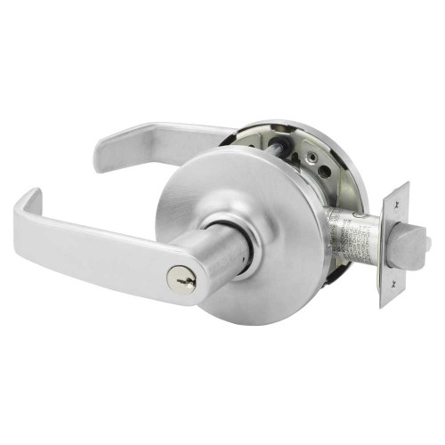 Sargent 28-10G37 GL 26D Grade 1 Classroom Cylindrical Lock L Lever Conventional Cylinder Satin Chrome Finish Not Handed 28-10G37 GL 26D