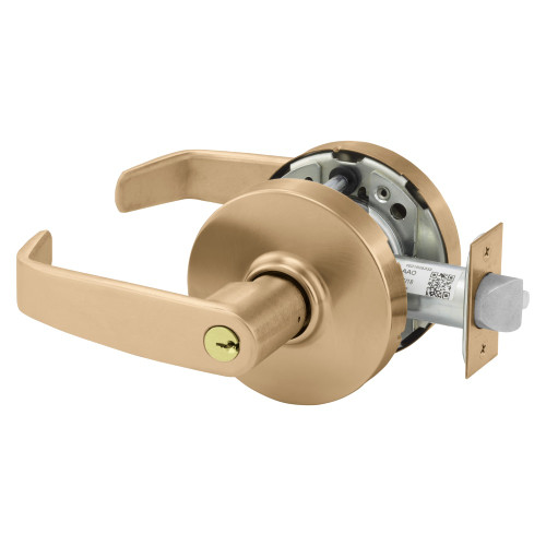 Sargent 28-10G37 LL 10 Grade 1 Classroom Cylindrical Lock L Lever Conventional Cylinder Satin Bronze Clear Coated Finish Not Handed