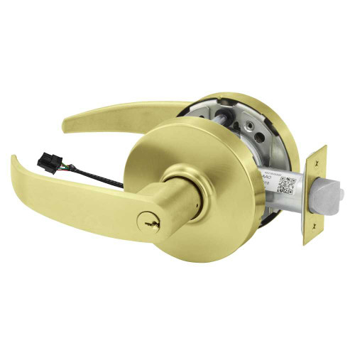 Sargent 28-10G71-24V LP 4 Electrified Cylindrical Lock Fail Secure 24V LP Design Satin Brass 28-10G71-24V LP 4