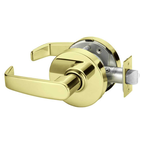 Sargent 28-10U15 LL 3 Grade 1 Passage Cylindrical Lock L Lever Non-Keyed Bright Brass Finish Not Handed 28-10U15 LL 3