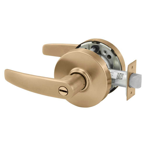 Sargent 28-10U65 LB 10 Grade 1 Privacy Bathroom Cylindrical Lock B Lever Non-Keyed Satin Bronze Clear Coated Finish Not Handed 28-10U65 LB 10