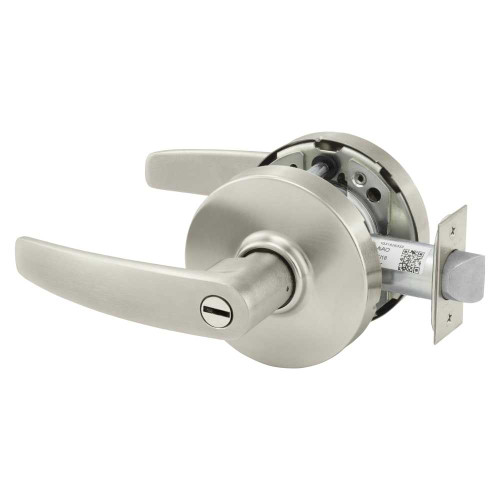 Sargent 28-10U65 LB 15 Grade 1 Privacy Bathroom Cylindrical Lock B Lever Non-Keyed Satin Nickel Plated Clear Coated Finish Not Handed 28-10U65 LB 15