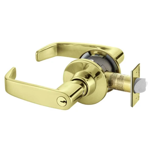 Sargent 28-11G04 OL 03 Grade 1 Storeroom/Closet Cylindrical Lock L Lever O Rose Conventional Cylinder Bright Brass Finish Non-handed 28-11G04 OL 03