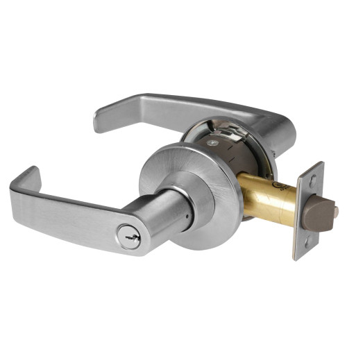 Sargent 28-11G04 OL 26D Grade 1 Storeroom/Closet Cylindrical Lock L Lever O Rose Conventional Cylinder Satin Chrome Finish Non-handed
