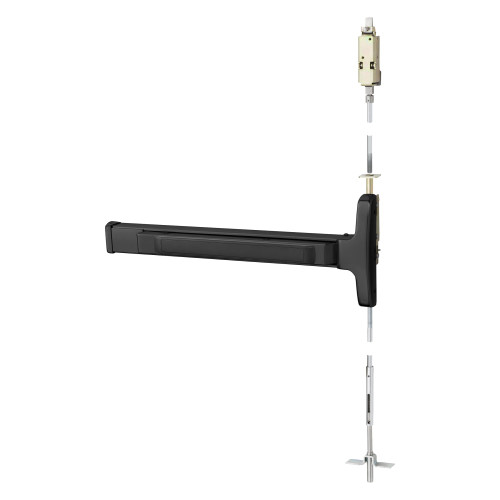 Sargent 12-MD8413E LHR 20D Grade 1 Concealed Vertical Rod Exit Device Narrow Stile Pushpad 32 Fire-Rated Device 120 Door Height Classroom Function Less Dogging Dark Oxidized Statuary Bronze Clear Coated Finish Left Hand Reverse 12-MD8413E LHR 20D