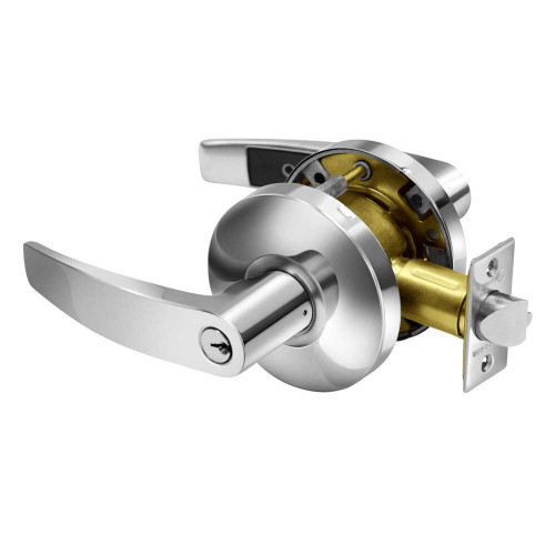 Sargent 28-65G37 KB 26 Grade 2 Classroom Cylindrical Lock B Lever Conventional Cylinder Bright Chrome Finish Non-handed 28-65G37 KB 26