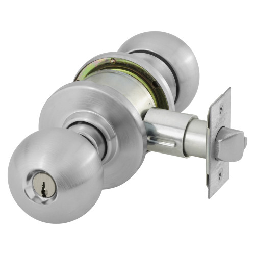 Sargent 28-6G37 OB 26D Grade 2 Classroom Cylindrical Lock B Knob O Rose Conventional Cylinder Satin Chrome Finish Deadlatch Non-handed