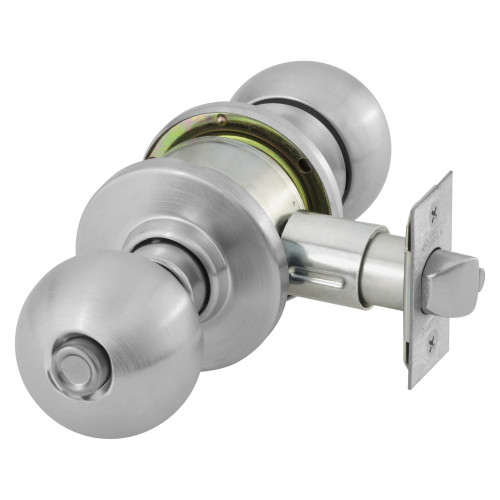Sargent 28-6U65 OB 26D Grade 2 Privacy/Bathroom Cylindrical Lock B Knob O Rose Non-Keyed Satin Chrome Finish Springlatch Non-handed