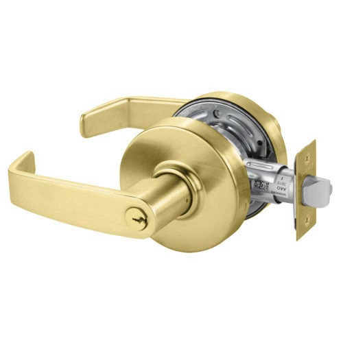 Sargent 28-7G04 LL 04 Grade 2 Storeroom/Closet Cylindrical Lock L Lever Conventional Cylinder Satin Brass Finish Non-handed 28-7G04 LL 04